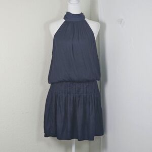 DO+BE Say You Love It  Halter Neck Tie‎ Navy Blue Dress Sz Lg